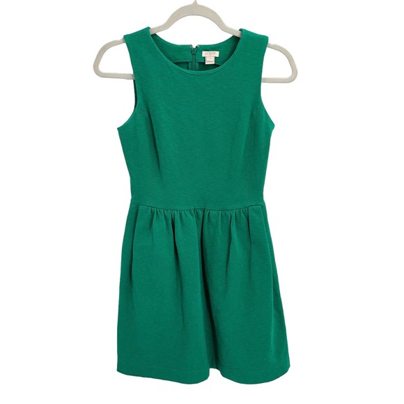 J. Crew Womens Size XXS Sleeveless Kelly Mini Dress in Green Hand Pockets - Picture 1 of 8